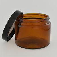 Glass jar 500 ml brown, with black bakelite lid