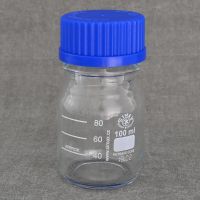Laborflasche mit blauem Schraubverschluß, 100 ml