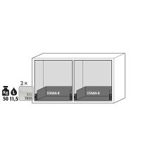 asecos® Safety Storage Base Cabinet with Winged Doors, width 110 cm, grey