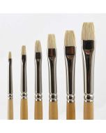 Artists’ Bristle Brush, flat-long, Set with Sizes 2 - 12 (6 pc)
