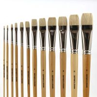 Artists’ Bristle Brush, flat-long, Set with Sizes 2 - 24 (12 pc)