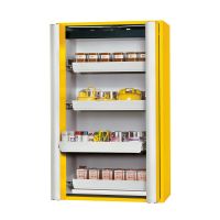 asecos® Phoenix Folding Door Cabinet 2-door, 4 Drawers, yellow