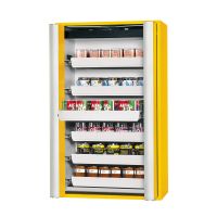 asecos® Phoenix Folding Door Cabinet 2-door, 6 Drawers, yellow