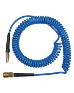 Spiral Hose, PU, blue, with quick-release coupling DN 7.2 mm, 6 m