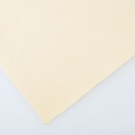 Europäisches Restaurierungs-Büttenpapier, handgeschöpft, lichter Ocker, vergé, 60 g/m², Bogen à 50 x 70 cm
